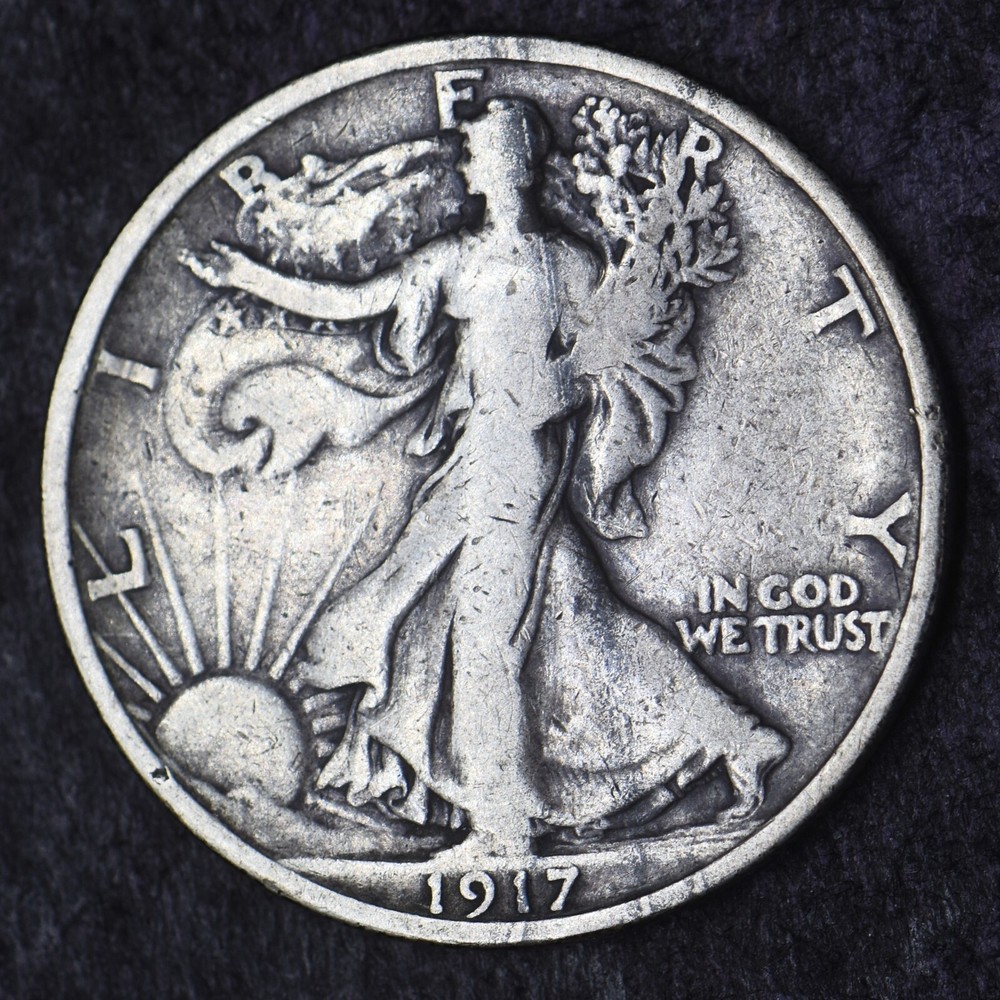 1917-P Walking Liberty Silver Half Dollar 50C - COINGIANTS -