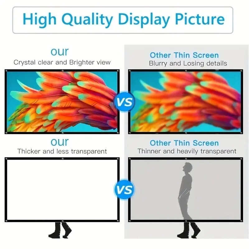 High definition foldable portable projection screen 100 inches