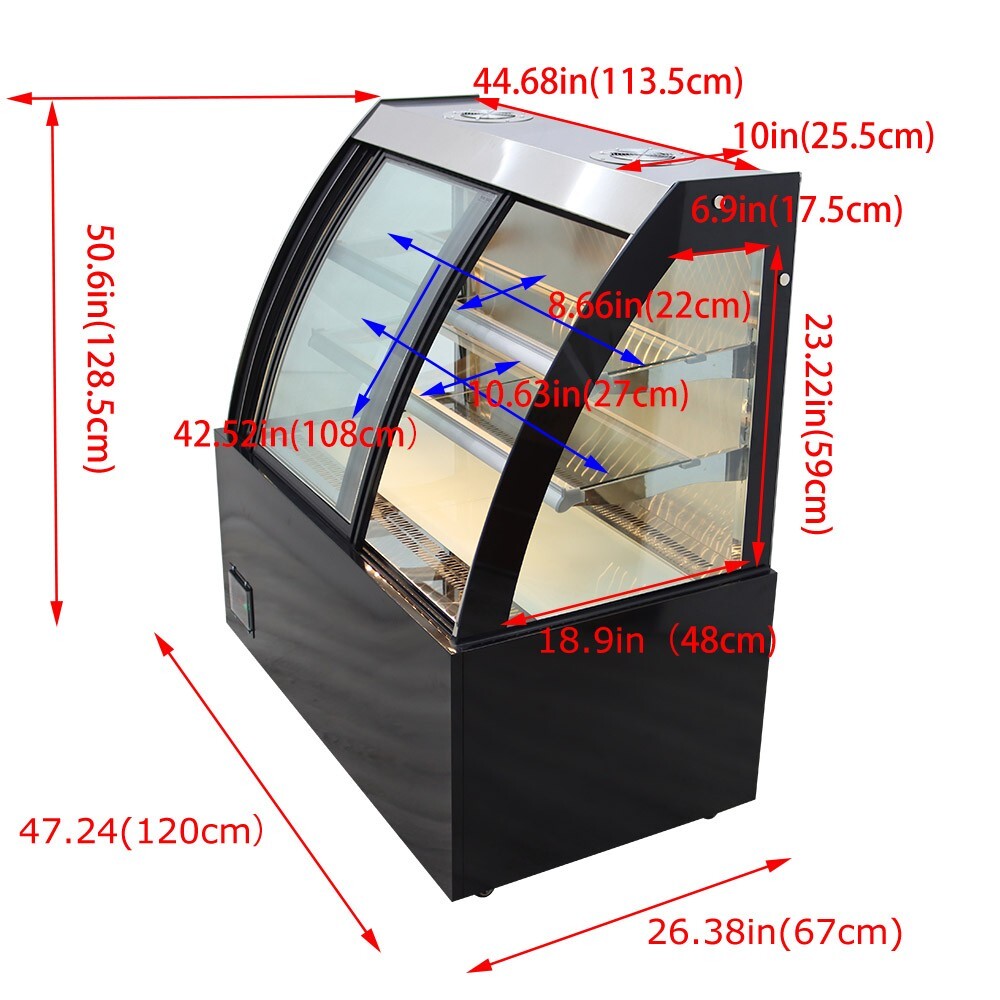 220V Floor-to-Ceiling Refrigerated Display Cabinet w/Demist Function Front Open