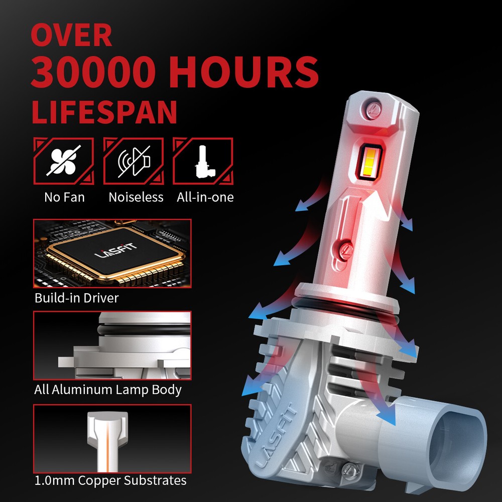 LASFIT 9005 LED Headlight Bulb Conversion Kit High Beam White Super Bright 6000K