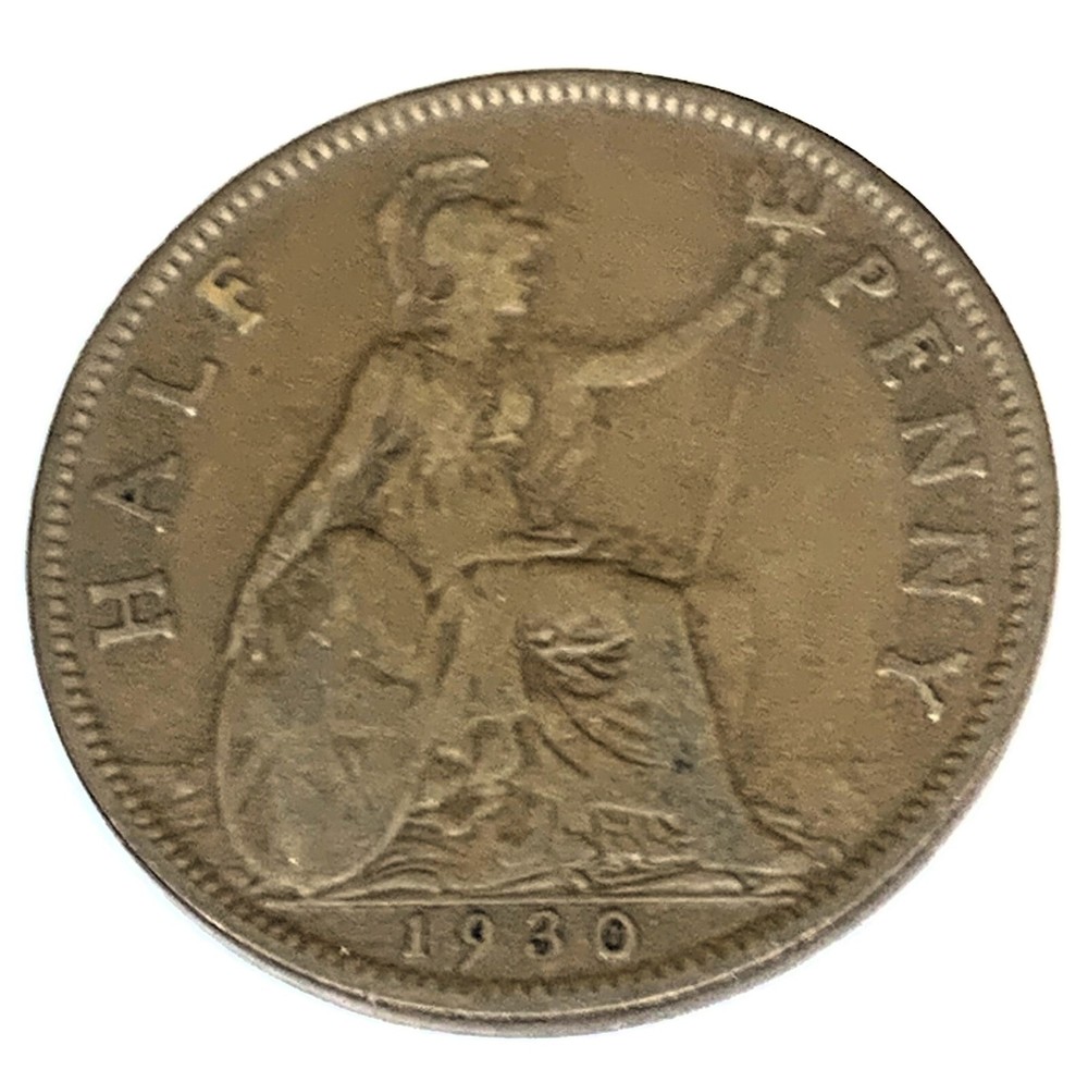 # C4895    GREAT BRITAIN     COIN,     HALF  PENNY    1930