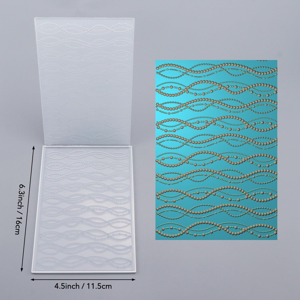 Embossing Folder 3D Abstract Art Geometric Wave Plastic Texture for Card Making
