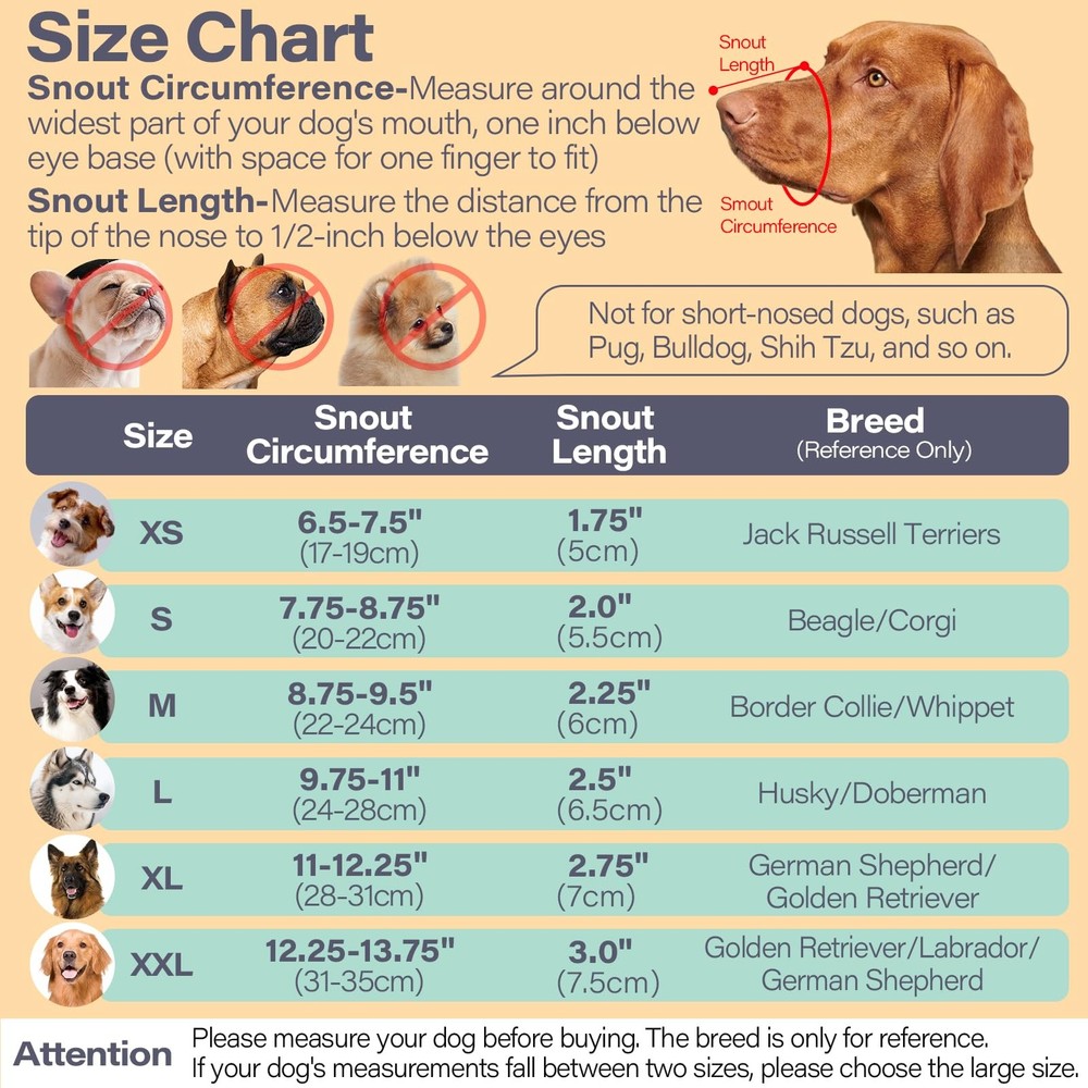 Dog Muzzle for Large Medium Small Dogs, Mesh Muzzle to Prevent Biting Chewing...