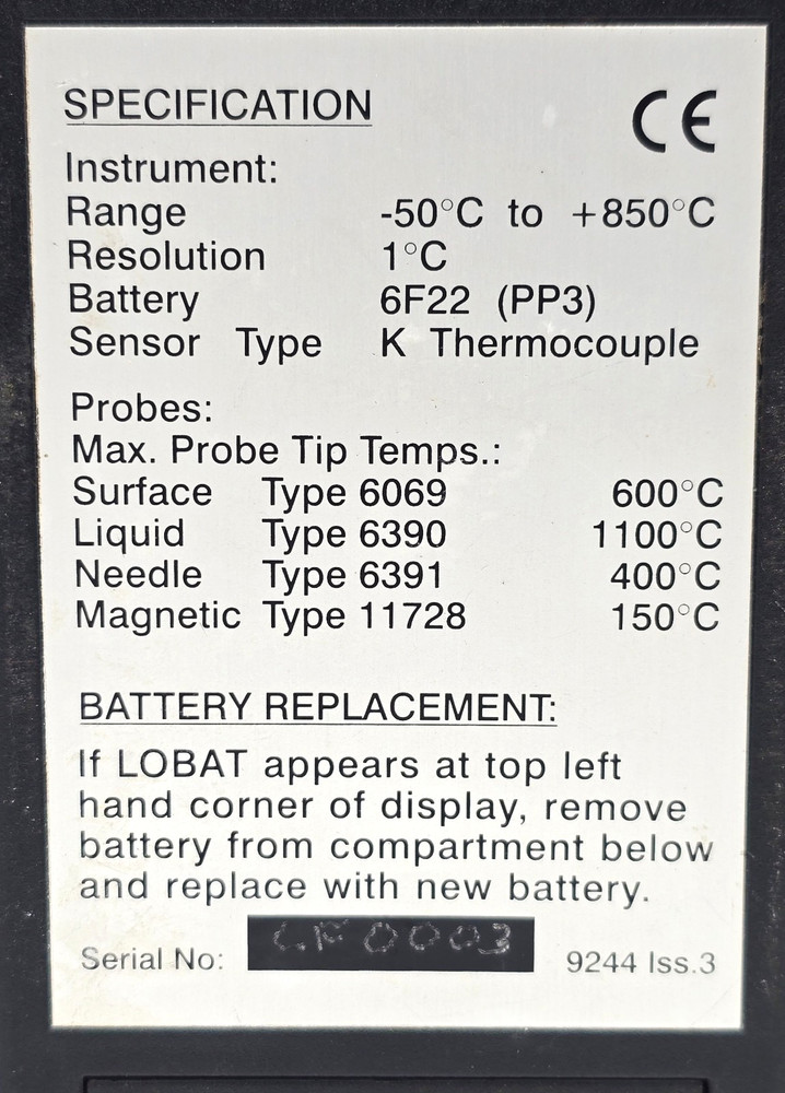 ELCOMETER 203 DIGITAL THERMOMETER