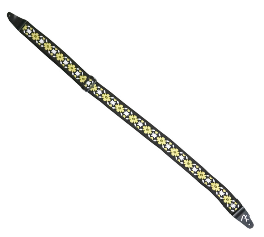Fender Pasadena Woven Strap – Yellow Clover, 2"