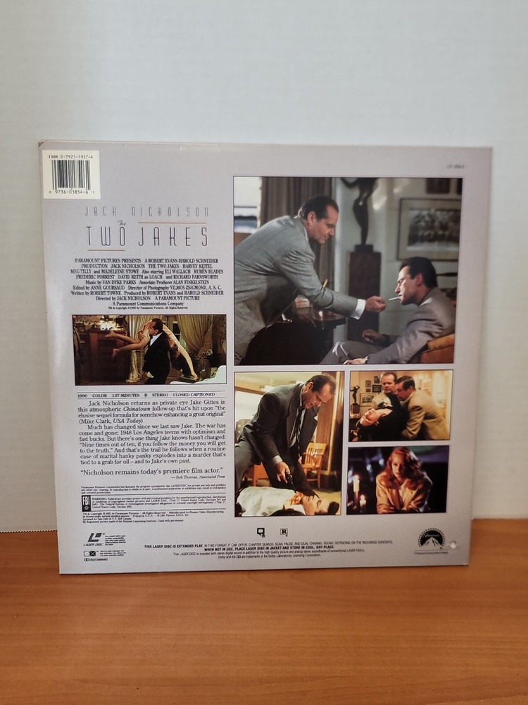 The Two Jakes Laserdisc (Jack Nicholson)