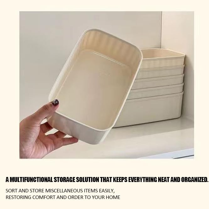 2 Pack Plastic Storage Organizer – Stackable Open Bin for Home, Kitchen, Bath...