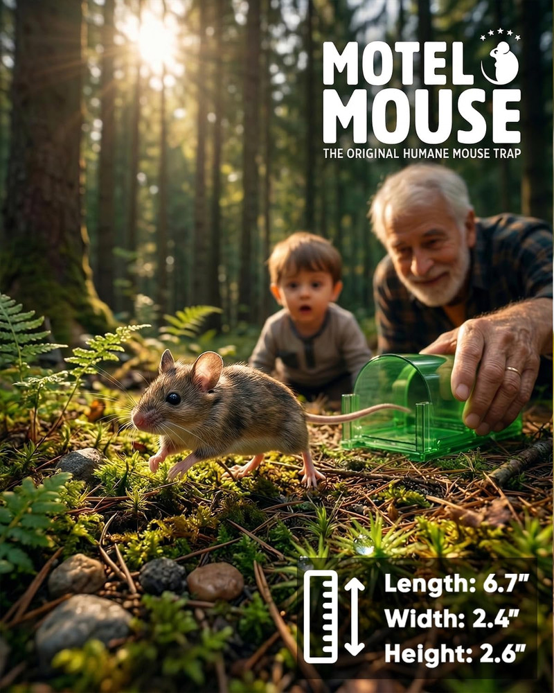 Humane Mouse Traps No Kill Live Catch and Release 4 Pack - Reusable, Easy to Use