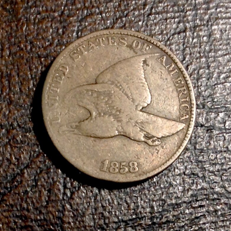 1858 US Flying Eagle Cent cd -