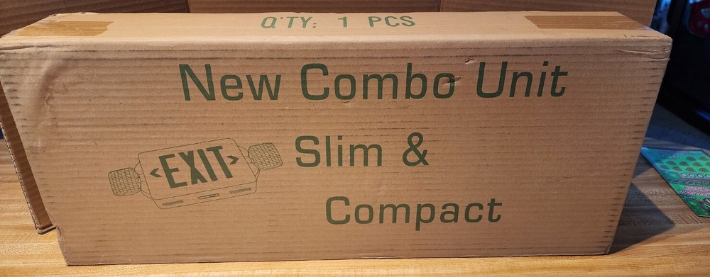Exit Sign New in Box Compact & Slim Combo Unit