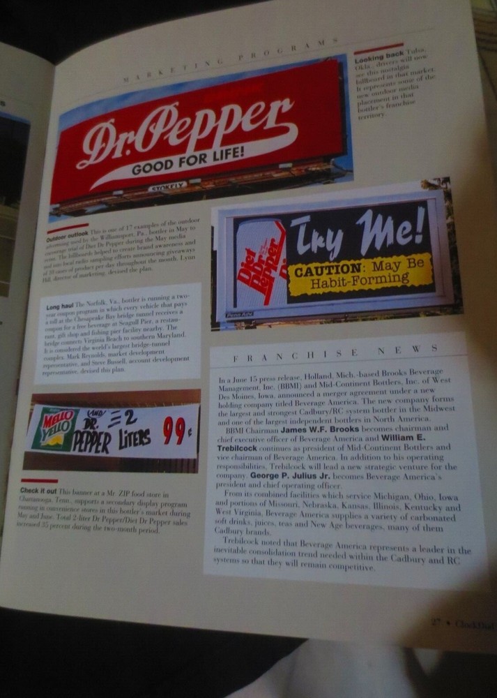 DR PEPPER CLOCK DIAL FALL 1995 MAGAZINE