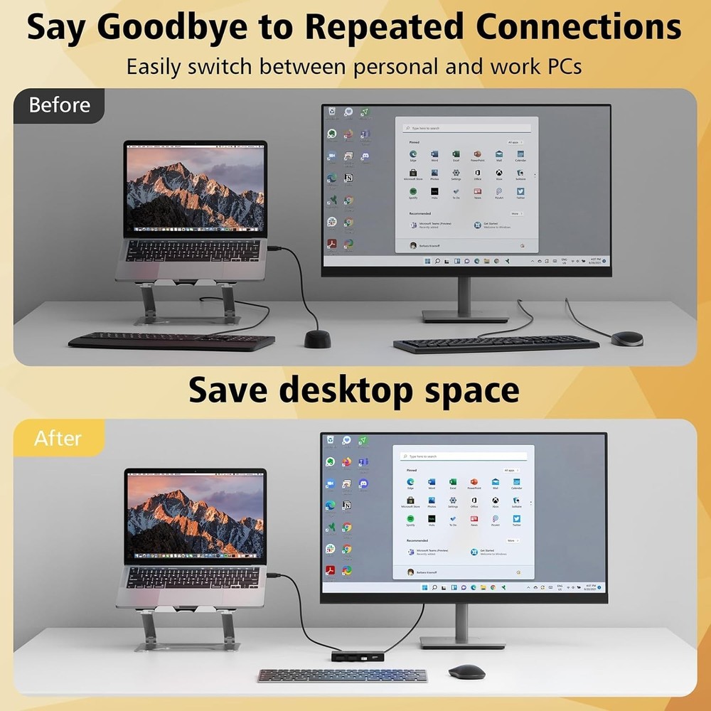 USB Switcher 2 Computers, USB Switch 2 PC Sharing 4 USB Devices, 2 in 4 Out with