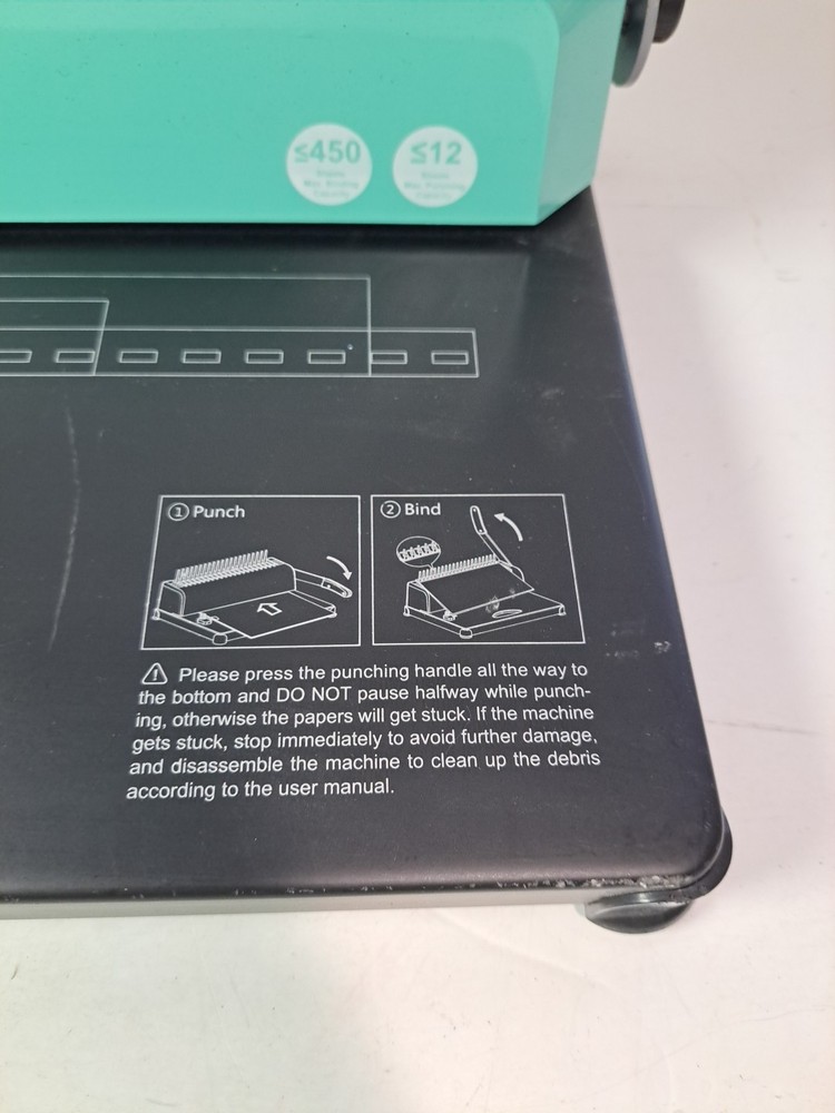 Offnova Binding Machine, A4 21-Hole 450 Sheets Paper Comb Puncher Machine