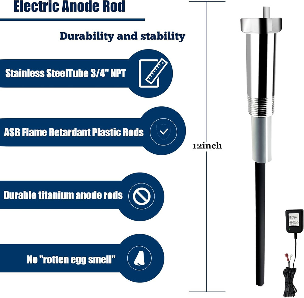 Powered Anode Rod, Electric Anode Rod, Powered Anode Rod for Water Heater, Redu