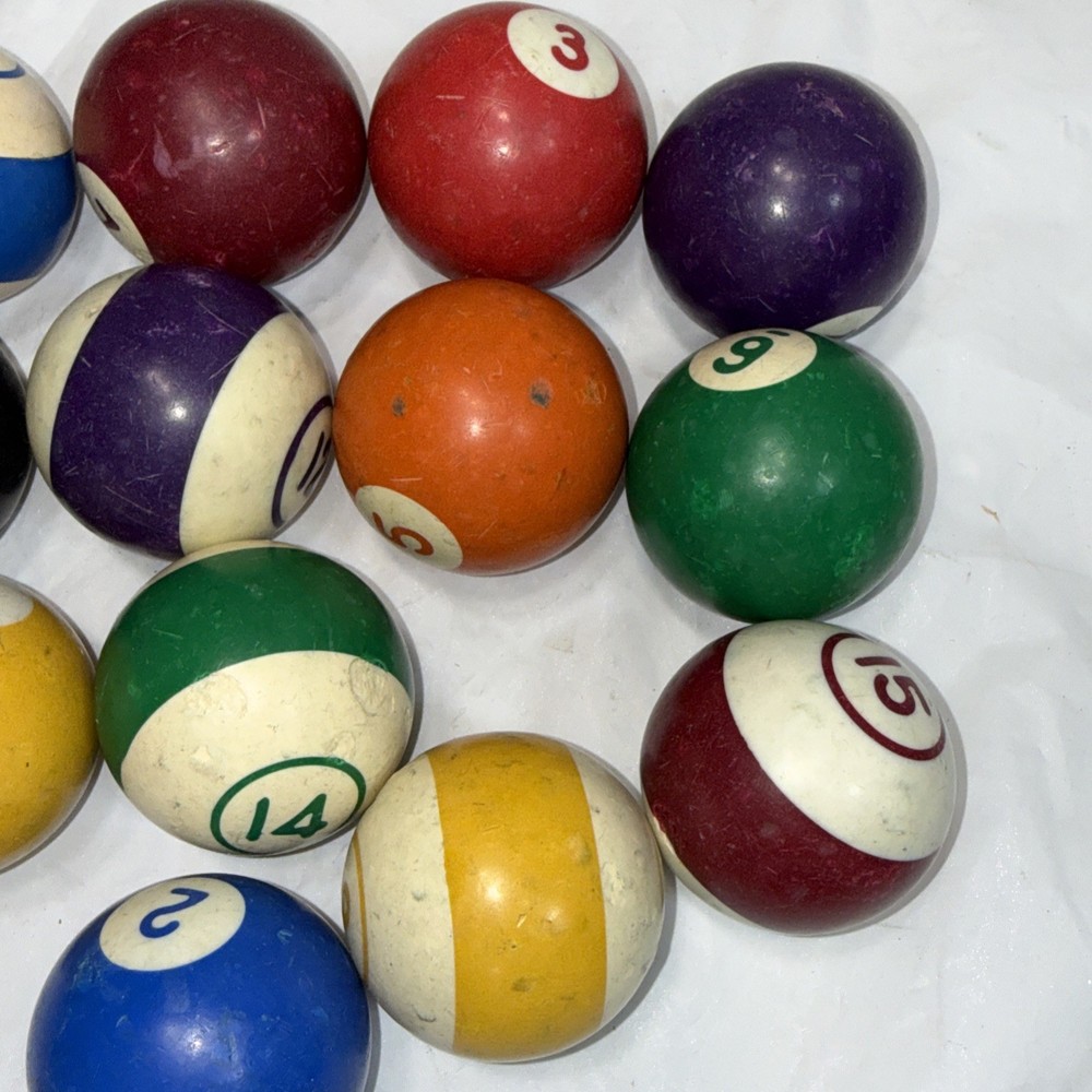 Vintage Striped & Solid Pool Ball Billiard 2 1/4" Replacement Balls Missing 11