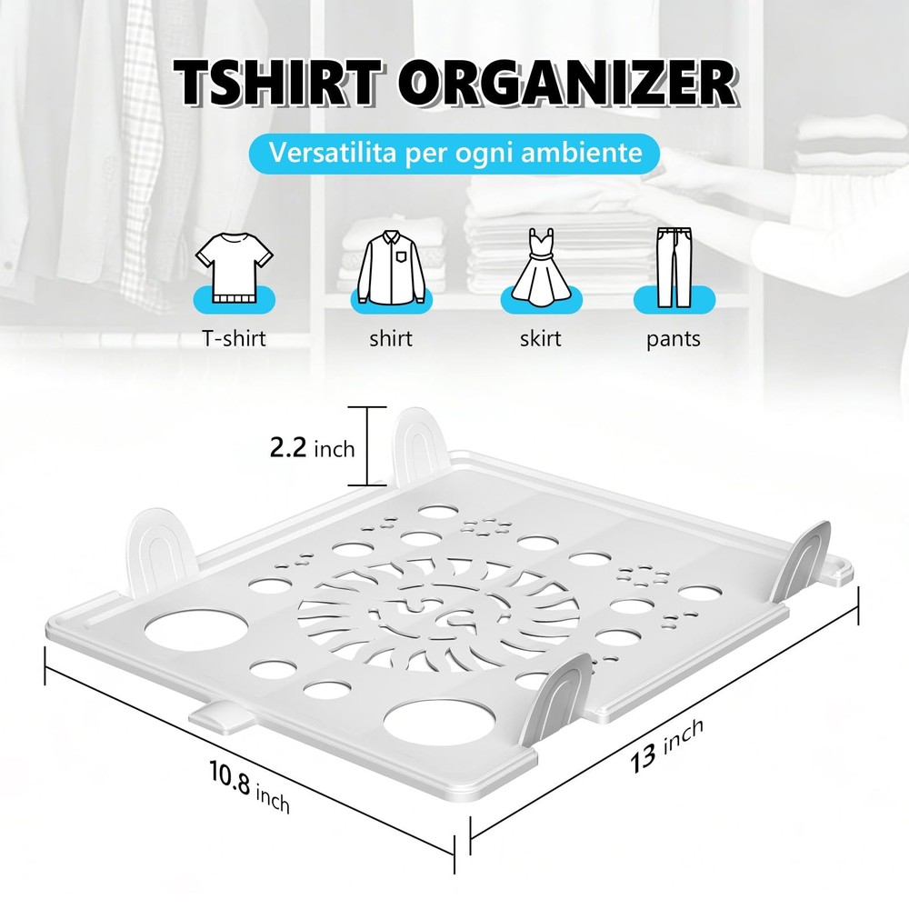 10Pc Stackable Closet Organizer & Shirt Folder Board Bundle Tshirt Organizer ...