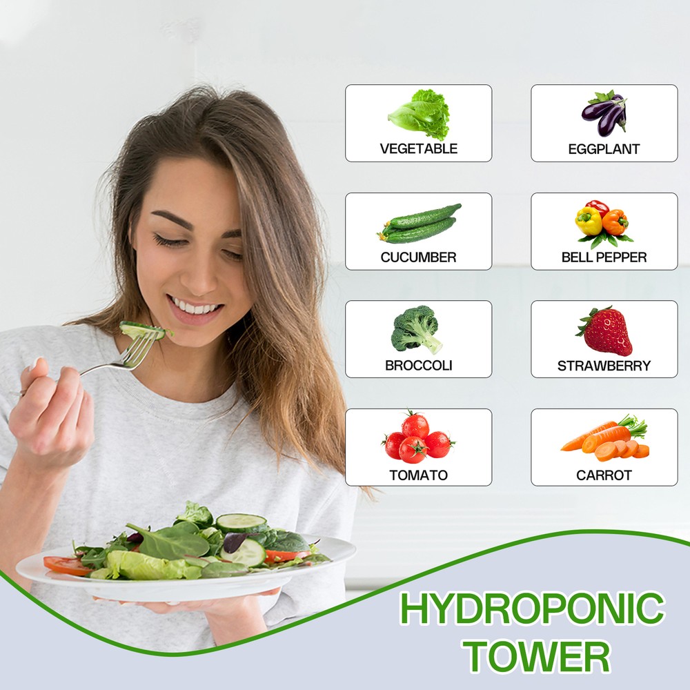Vertical Hydroponic Garden Tower 48 Slots Hydroponic Growing Tower Layered fun