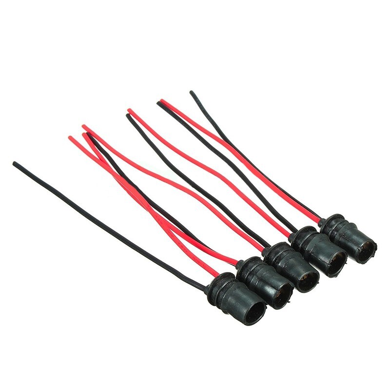 F-Type Rubber Car Auto Light Bulb Round Socket Lamp Holder Base Connector