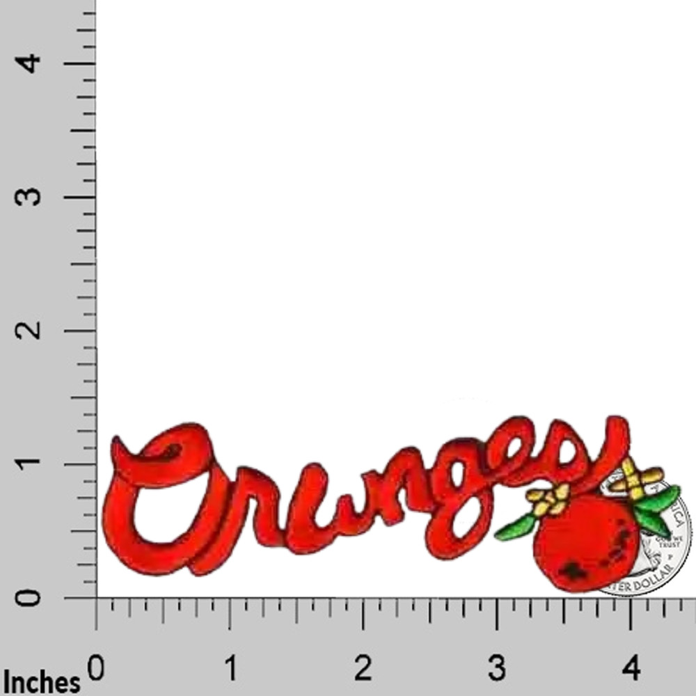 Oranges Script (3-Pack) Iron On Fruit Patch