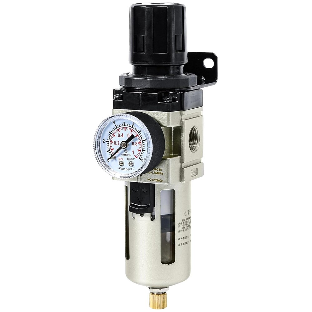 Compressed Air Regulator Piggyback with Poly Bowl