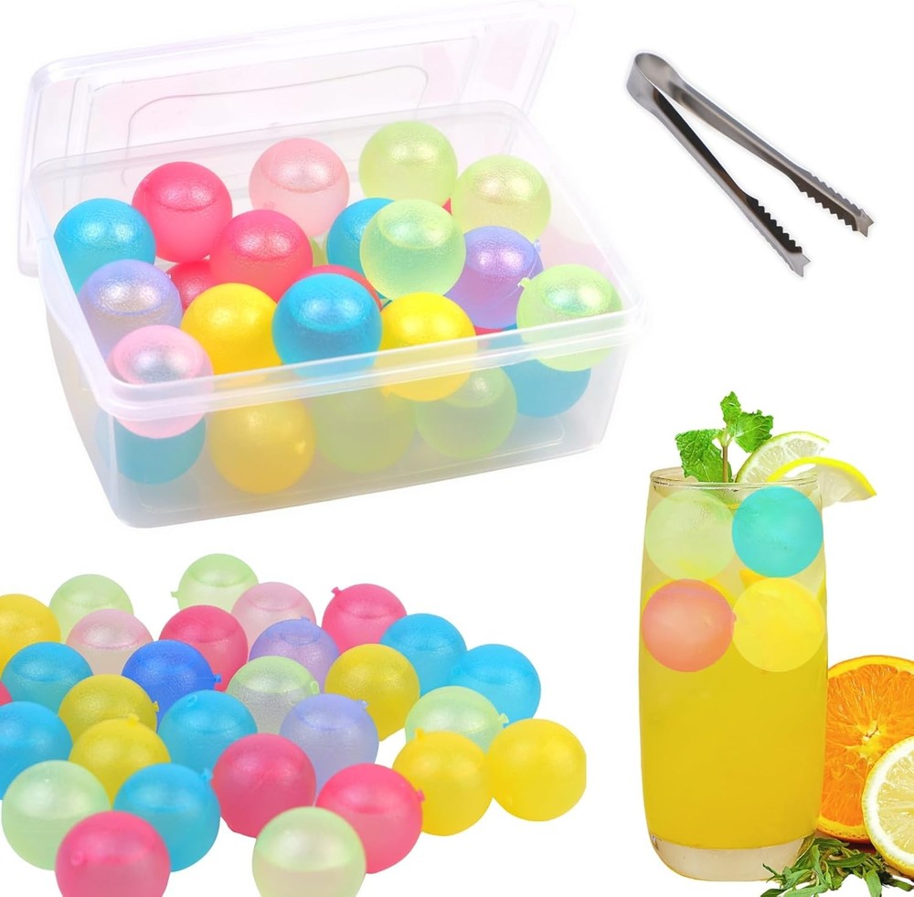 Reusable Ice Cube with Lid and Round - 24 Pack, Multicolor - 24 Pack
