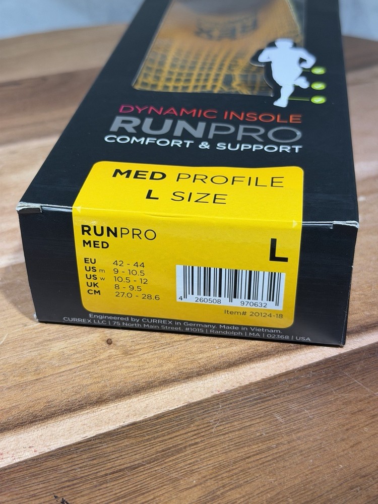 CURREX Dynamic Insole Runpro ~ Medium Profile ~ LARGE ~