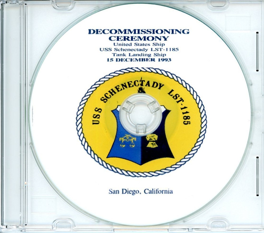USS Schenectady LST 1185 Decommissioning Program 1993 on CD Navy