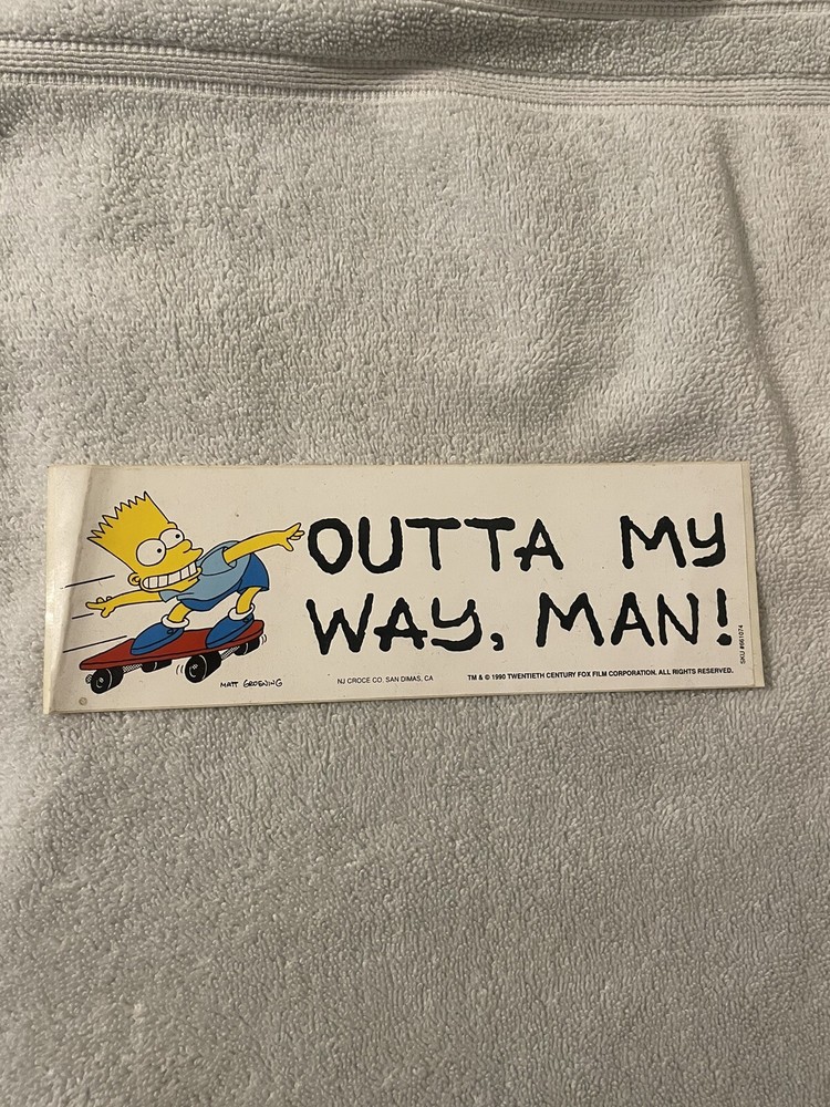 THE SIMPSONS 1990 BUMPER STICKER