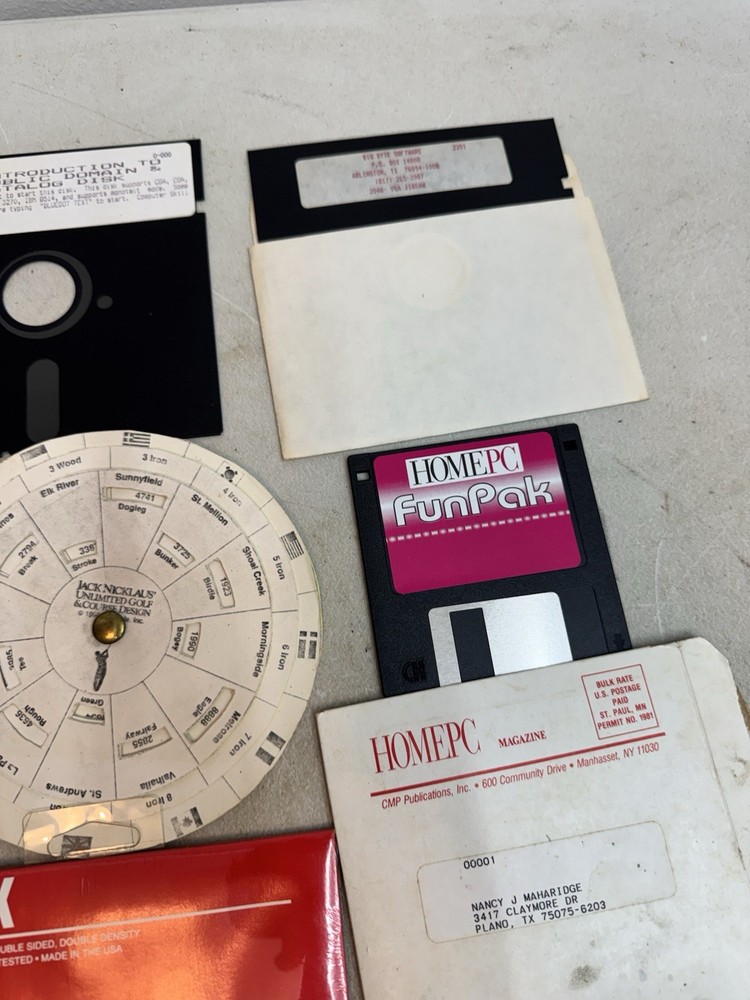 vintage floppy disk software game lot as pictured