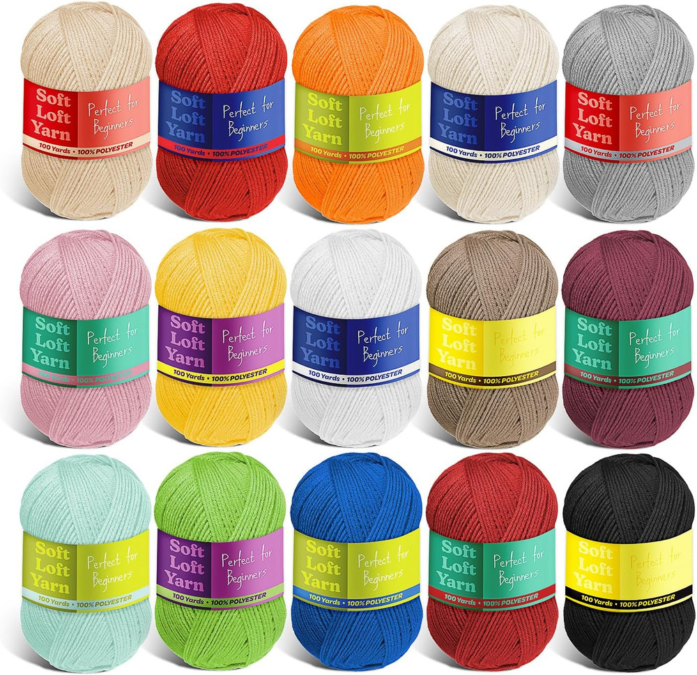 Crochet Kit for Beginners with Yarn Hooks Bag Accessories Video Tutorial