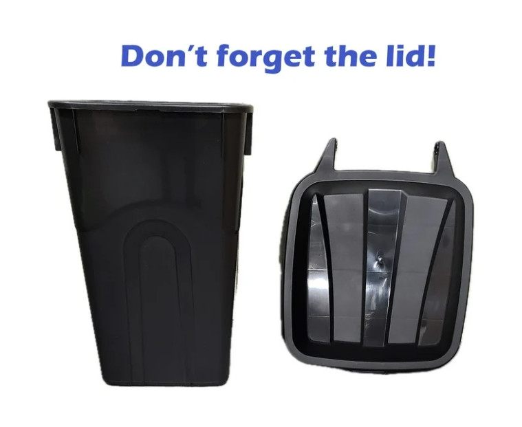 (2-Pack) Hyper Tough 45-Gallon Heavy-Duty Plastic Trash Can, Black