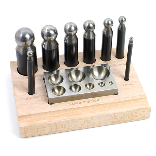 Dapping Punch Set - Block w/8 Punches - 25-622