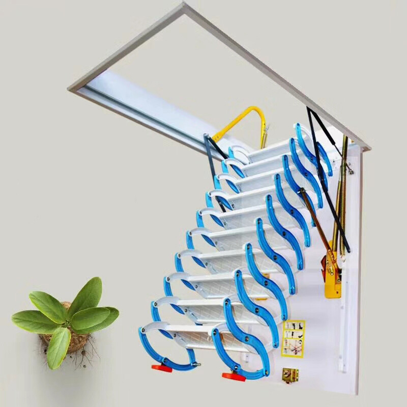 Attic Ceiling Folding Loft Ladder,Hidden Loft Stairs,Max9.8ft Pulldown Extension