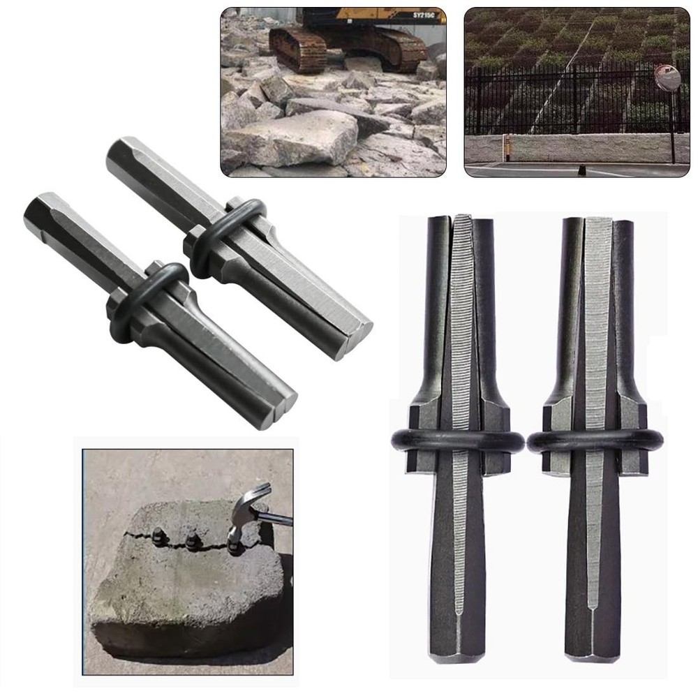 2 Pack Heavy Duty Stone Splitter Tools - Wedge & Feather for Precision Splitting