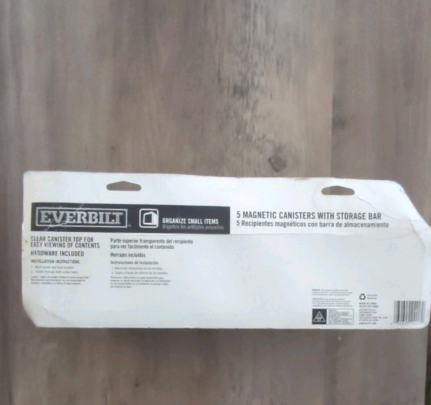 Everbilt 5 Magnetic Storage Canisters With Storage Bar