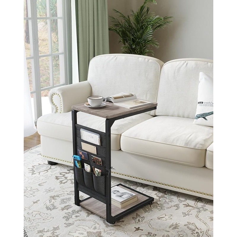 Multi-layer Slim Side Table Sofa Bed Storage Remote Control Laptop Use