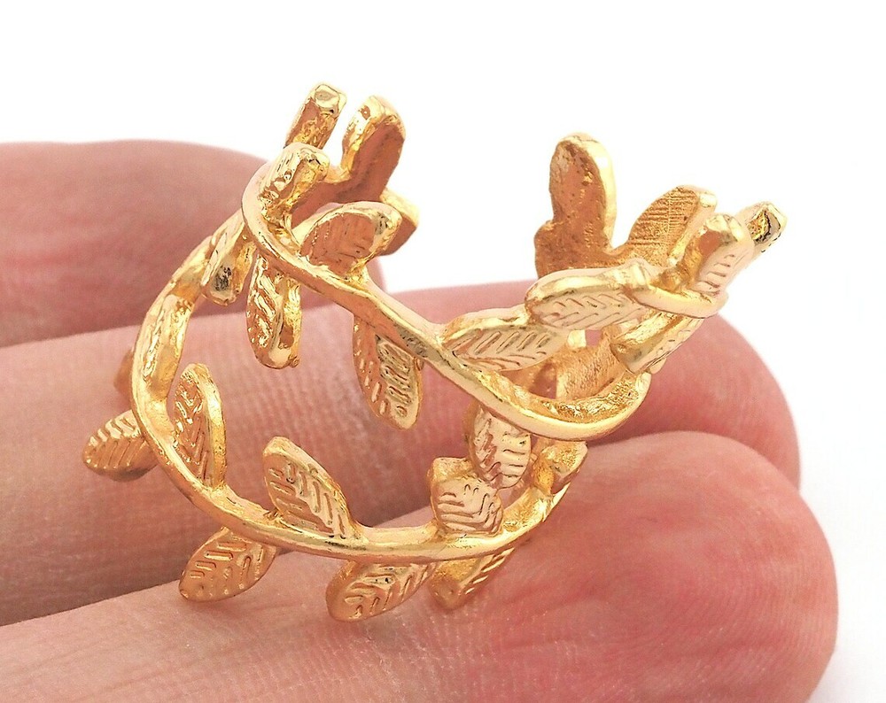 Leaf Adjustable Gold Plated brass (18mm 8US inner size) 2821