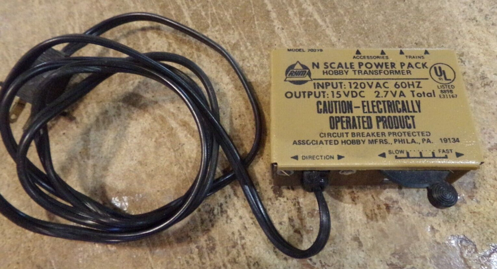 RHM #70279 N scale train transformer untested in good shape used