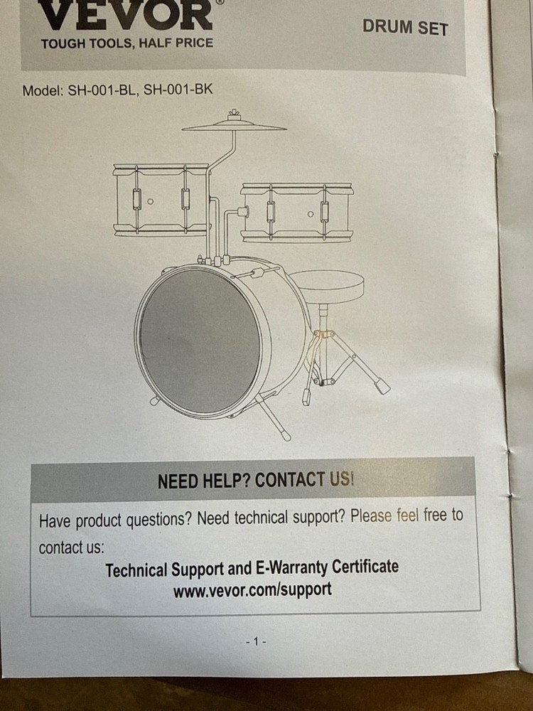 Kids Drum Set SJ-001-BK