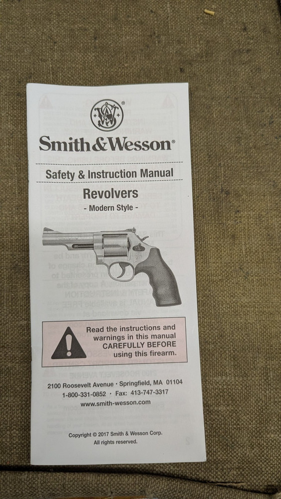 Instruction Manual, Smith & Wesson Revolvers Manual