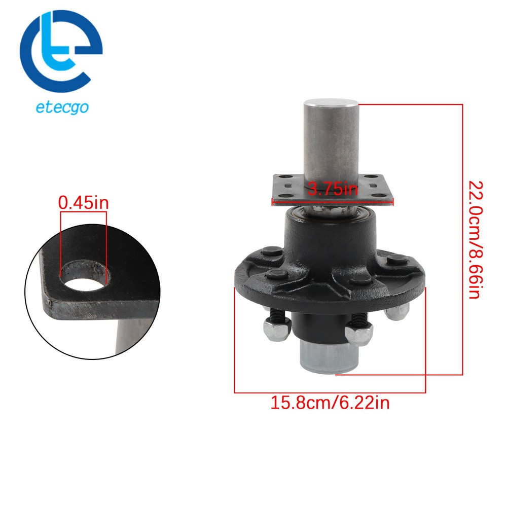 5-Lug Hub/Spindle End Unit for Build Your Own Trailer Axle System