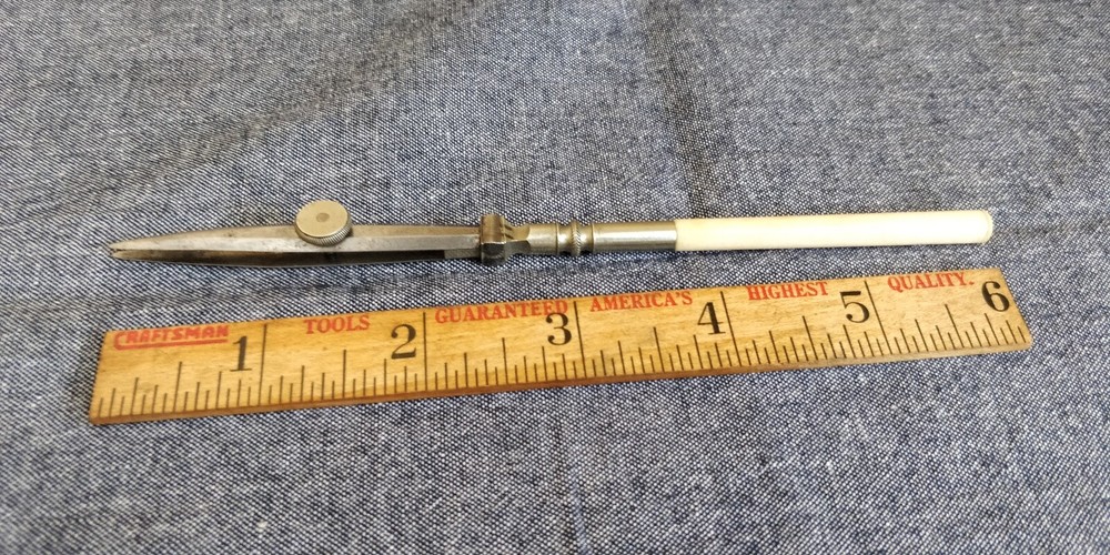 Vintage drafting Pen with white handle Bone?