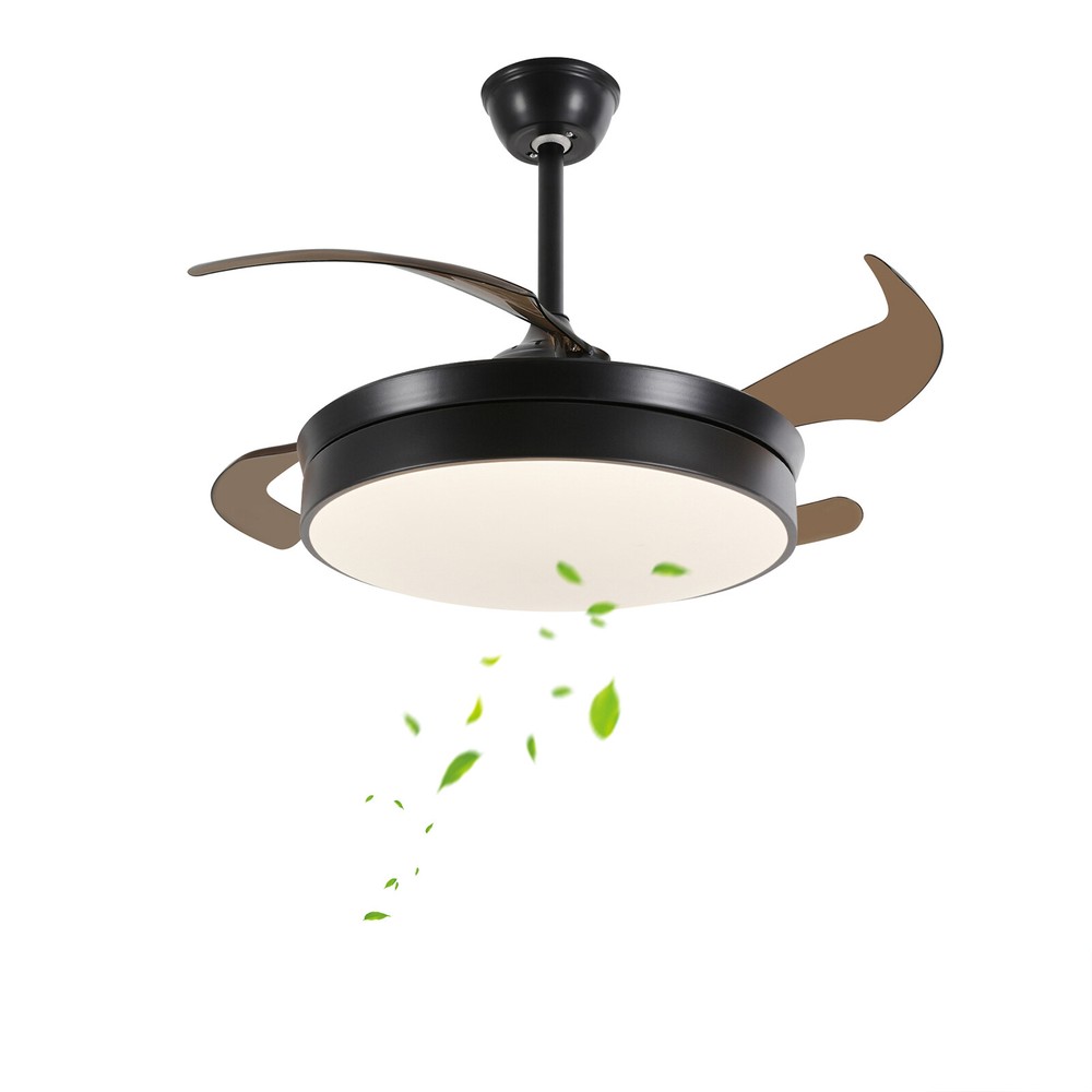 42" Invisible Ceiling Fan with Light LED Chandelier Fan Pendant Light w/Remote