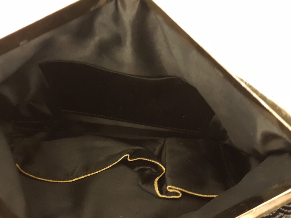 Vintage black glass beaded purse very nice
