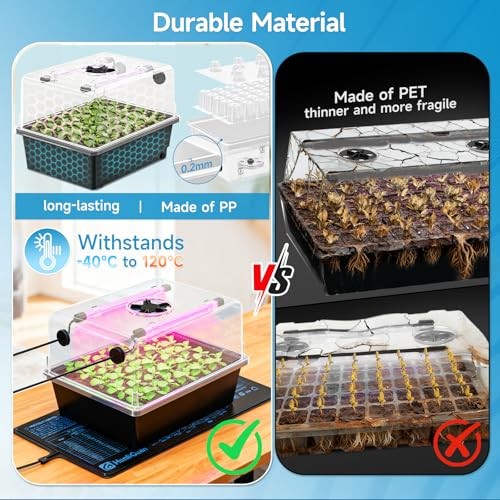 2 Pack Seed Starting Kit - 30 Cell Seed Starter Tray Germination Kit 2 Pack