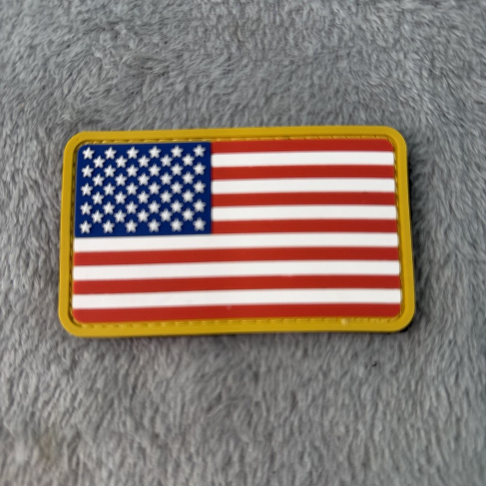 American Flag Rubber Hook & Loop Patch NEW (W47)