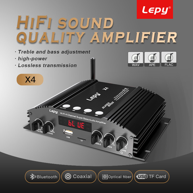 ‌Hi-Fi 240W Multi-Source Amplifier: Bluetooth/Optical/USB/RCA Palm-Sized Design‌