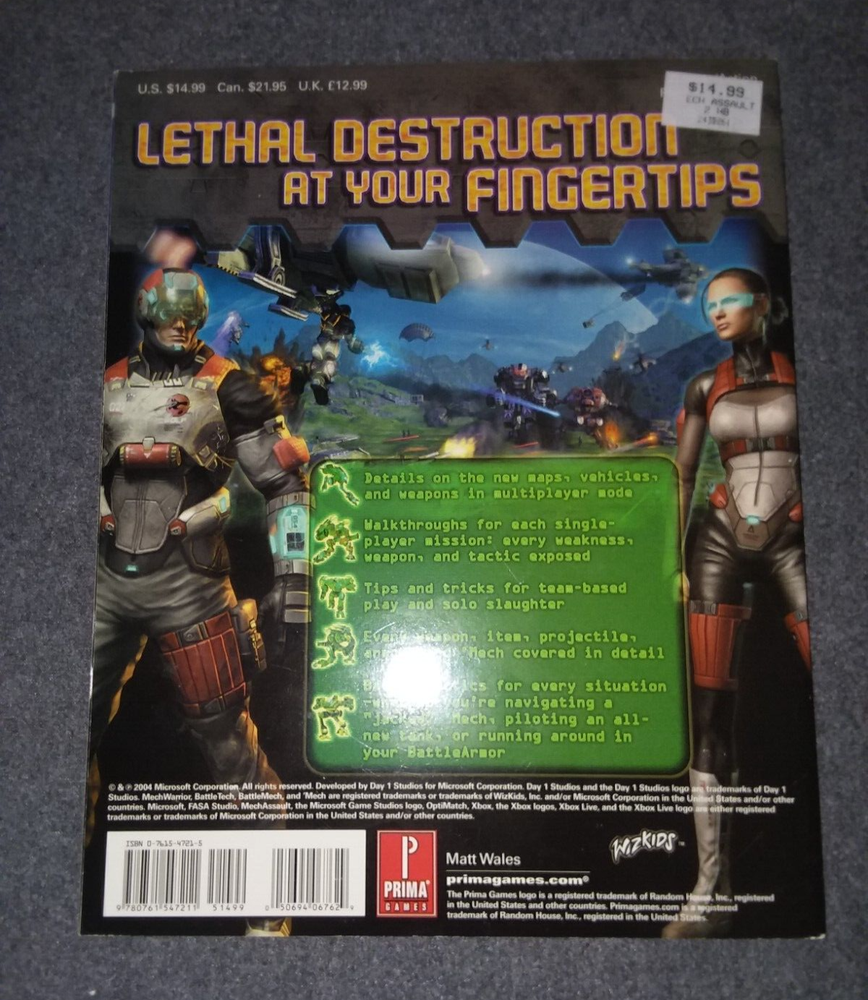 Mechassault 2 Lone Wolf Prima Official Strategy Guide Microsoft Xbox