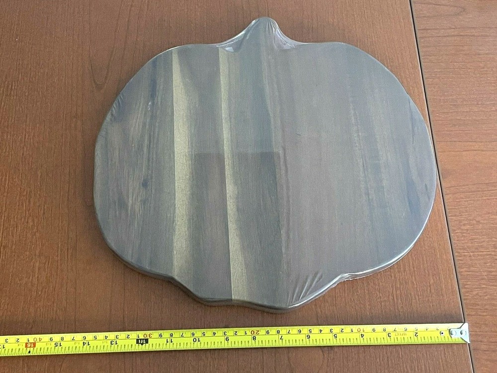 Brown Wood Pumpkin Cutting Board Fall Thanksgiving Kitchen Decor 13 1/4 x 14