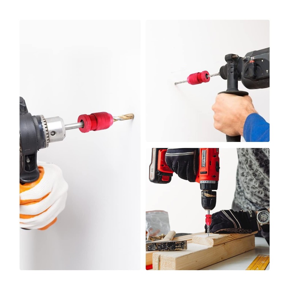 2-Piece Adjustable Aluminum Drill Stop Set - Versatile for Multiple Materials